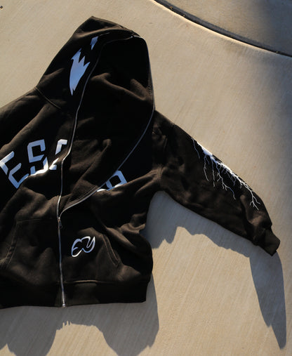 “No Power” Black FullZip Jacket